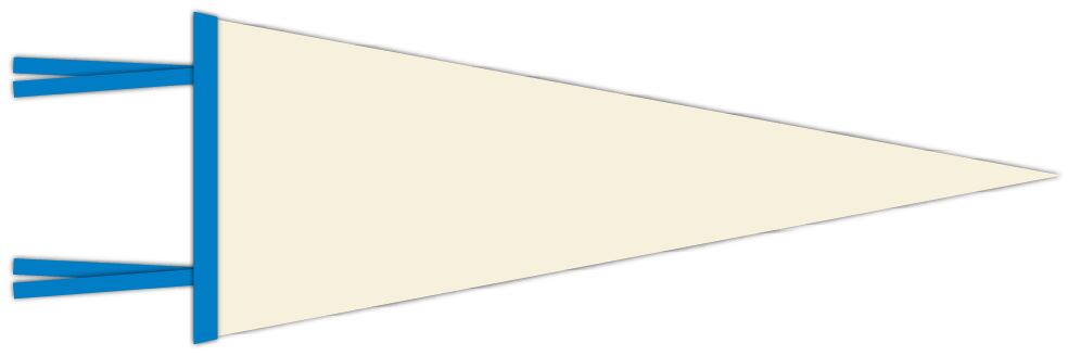 Cream / Bright Blue Blank Pennant Flag