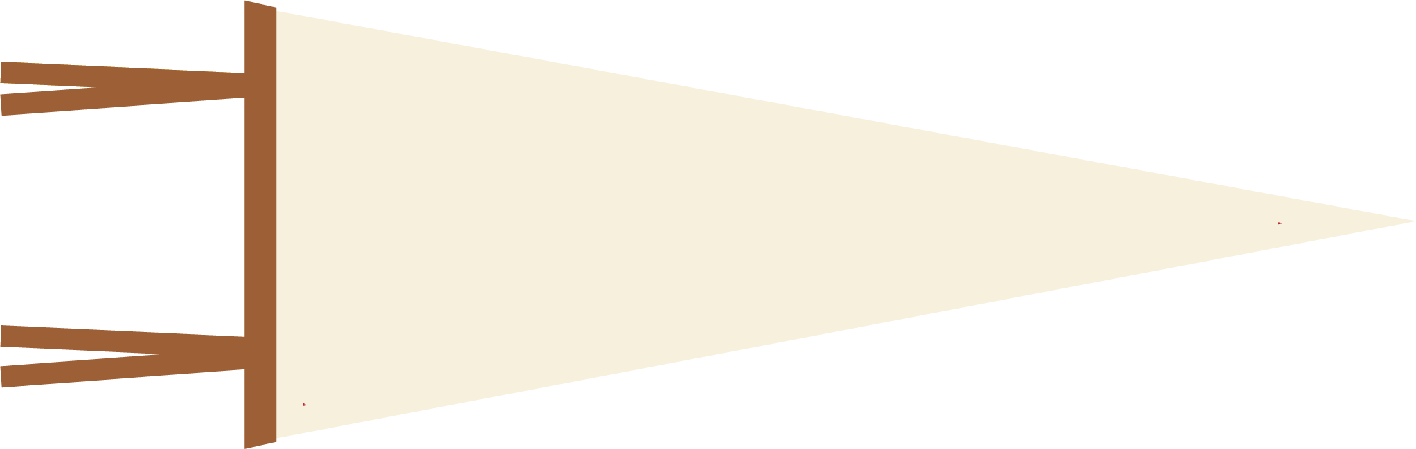 Cream / Brown  Blank Pennant Flag