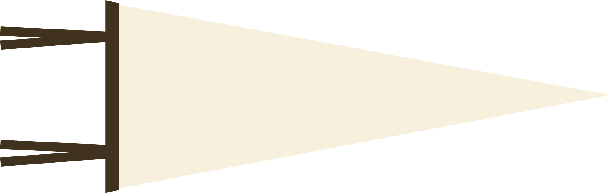 Cream / Dark Brown  Blank Pennant Flag