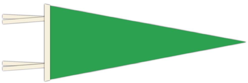 Kelly Green / Cream Blank Pennant Flag