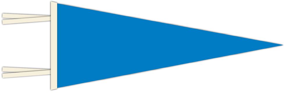 Bright Blue / Cream Blank Pennant Flag