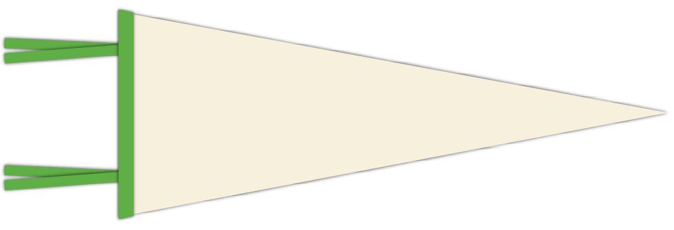Cream / Kelly Green Blank Pennant Flag