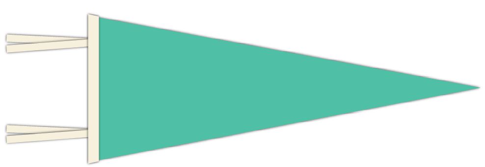 Teal / Cream Blank Pennant Flag