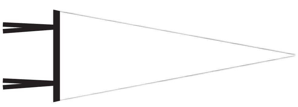 White Black Blank Pennant Flag
