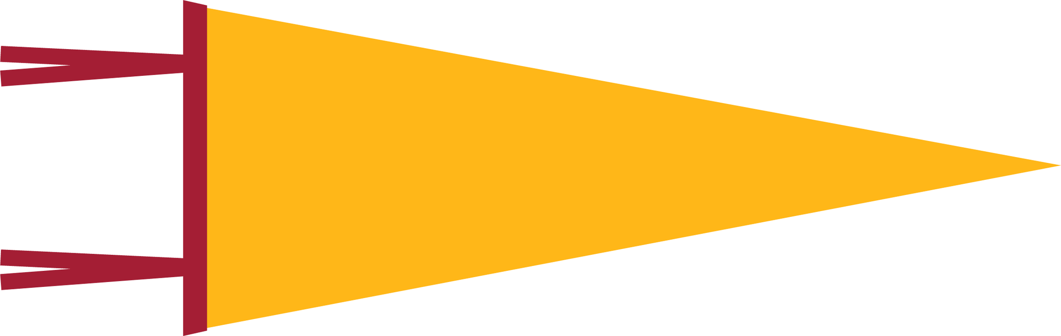 Gold / Red  Blank Pennant Flag