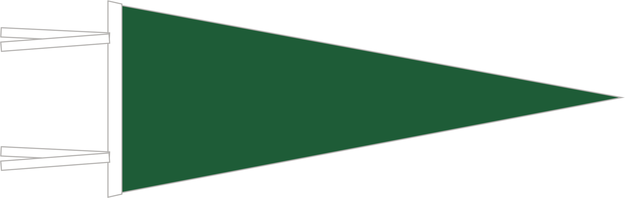 Green / White Blank Pennant Flag