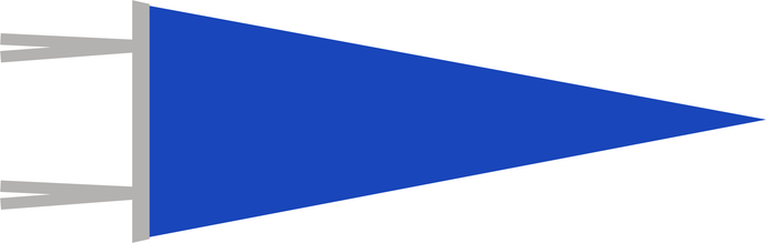 Royal Blue and Gray Blank Pennant Flag