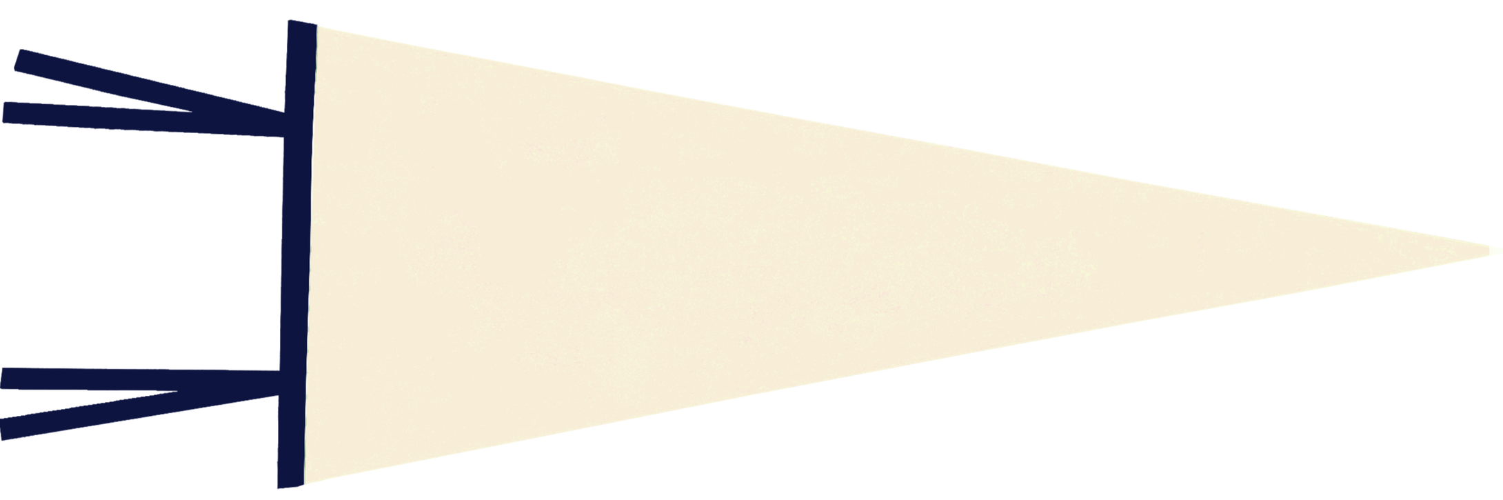 Cream / Navy  Blank Pennant Flag