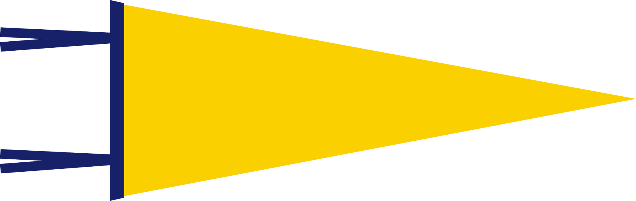 Yellow and Navy Blank Pennant Flag