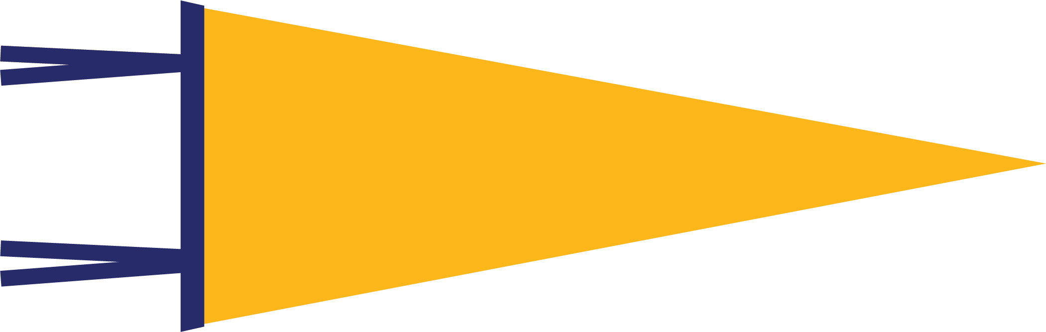 Gold / Navy Blank Pennant Flag