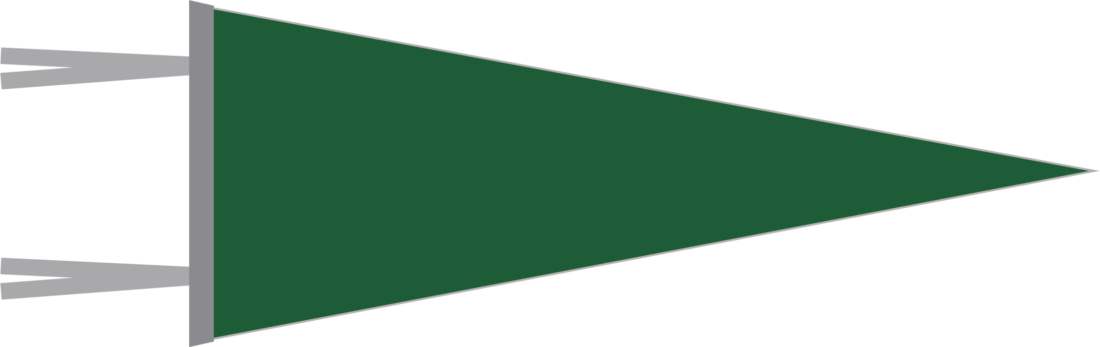 Green / Heather Grey Blank Pennant Flag