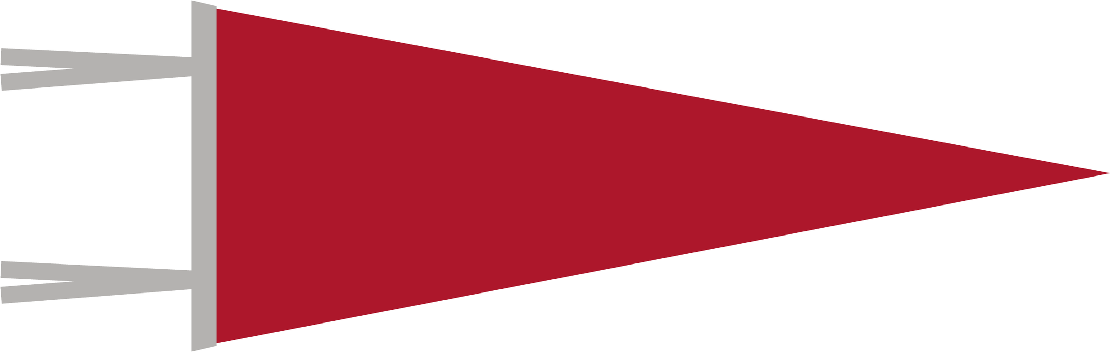 Red / Heather Grey Blank Pennant Flag